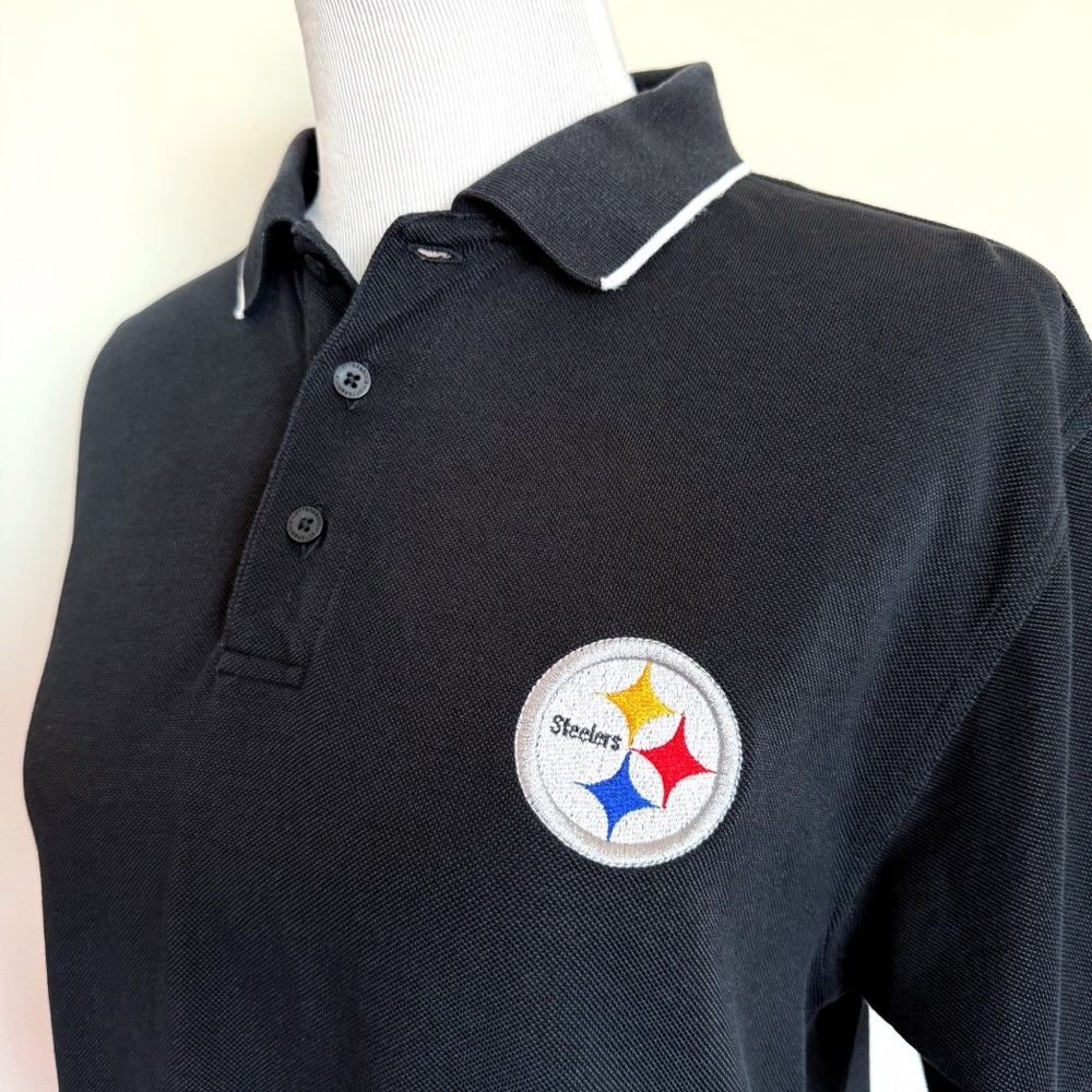 Pittsburgh Steelers Polo Mens Small Shirt NFL Cutter and Buck Black Fan Gear